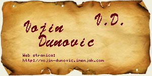 Vojin Dunović vizit kartica